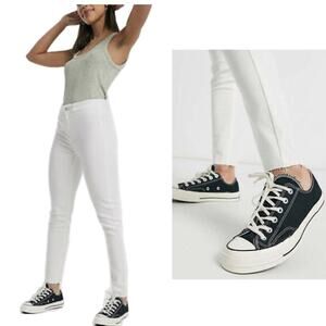 Free People We the Free Miles Away White Skinny Jeans - Raw Hem Size 27